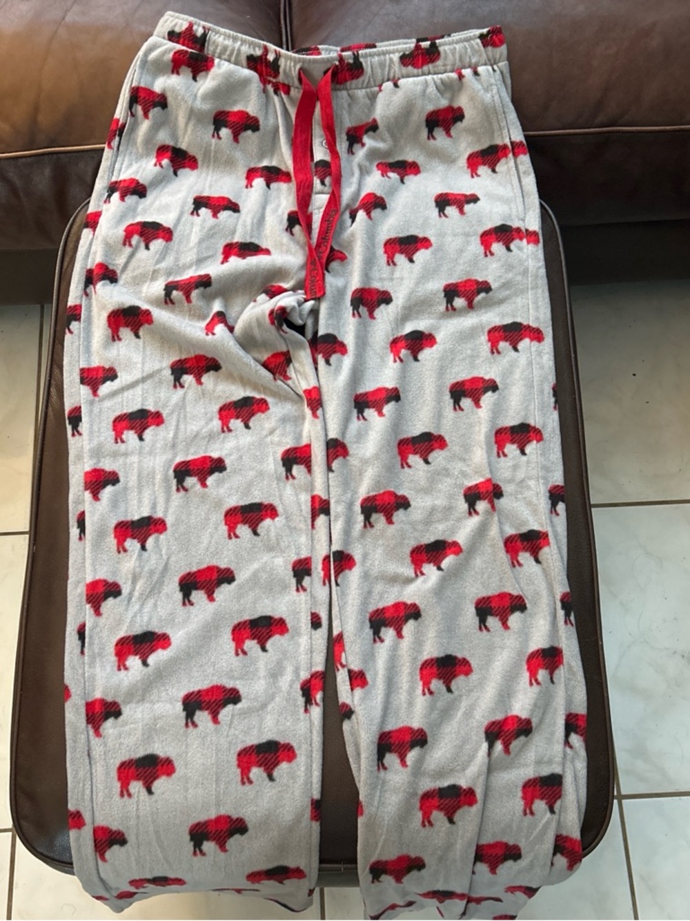 Columbia Red Buffalo Print Pajama Pants - Cozy Fleece Lounge Bottoms